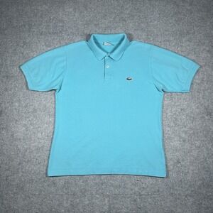 Lacoste Polo Shirt Men's Size 6 Blue Neon Collared Preppy Lightweight Croc Logo
